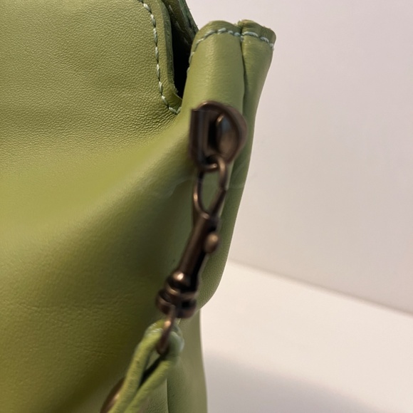 Borse In Pelle 🇮🇹 Italy Genuine Leather Small Crossbody Bag Purse Lime Green - Picture 3 of 14